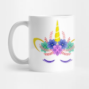 Unicorn head with flowers Mug